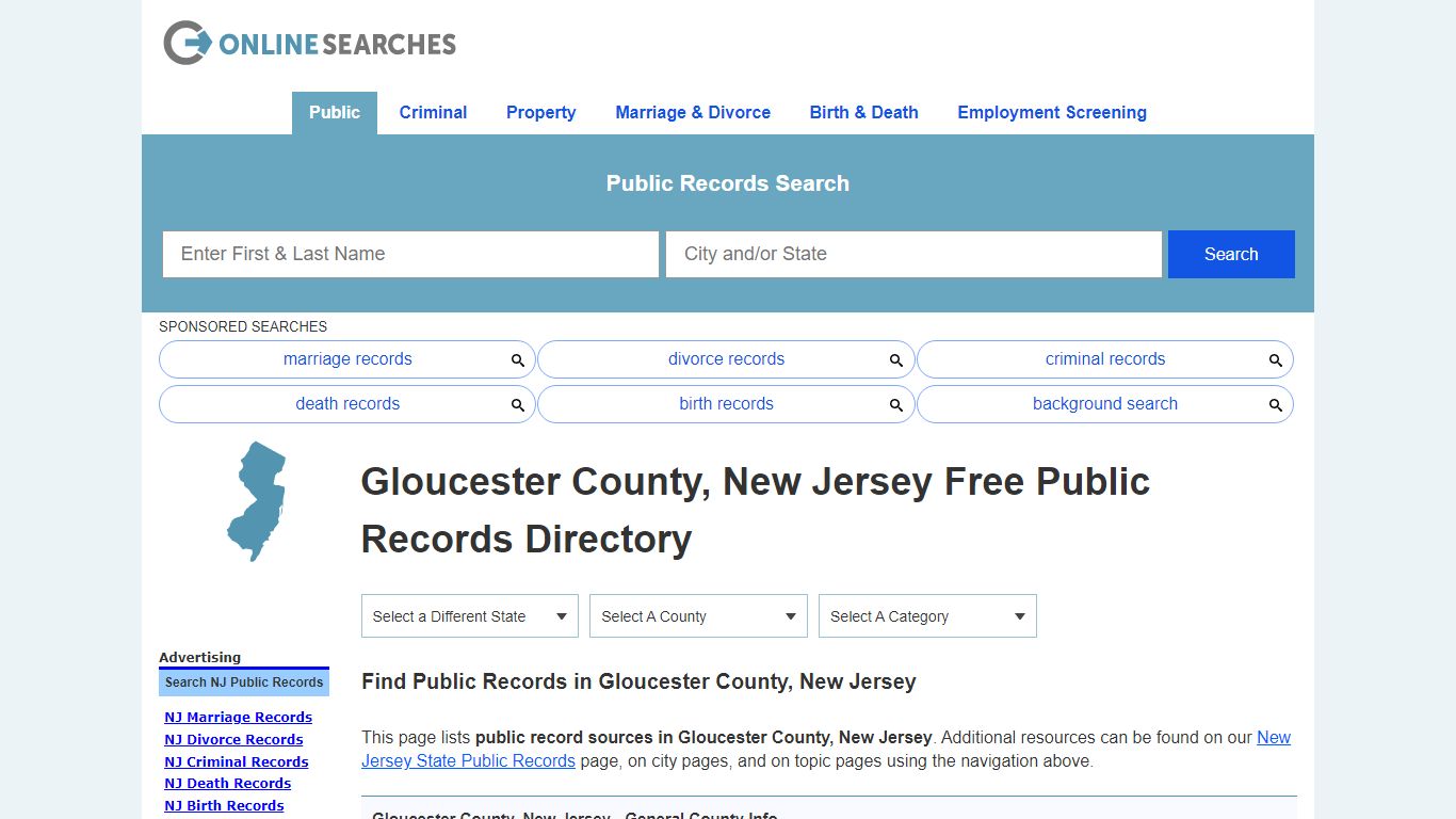 Gloucester County, New Jersey Public Records Directory